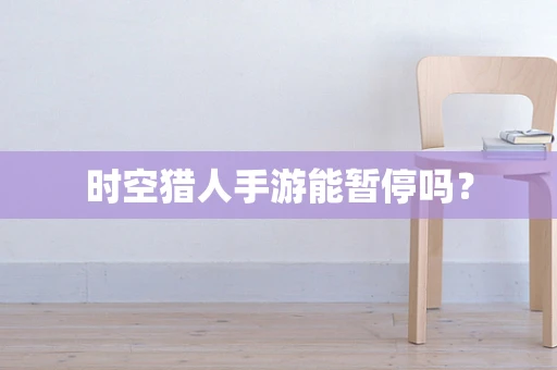 时空猎人手游能暂停吗？