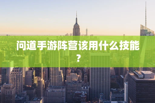 问道手游阵营该用什么技能？