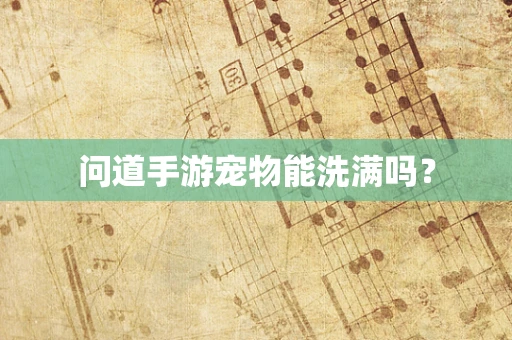 问道手游宠物能洗满吗？