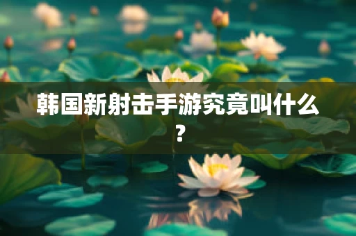 韩国新射击手游究竟叫什么？
