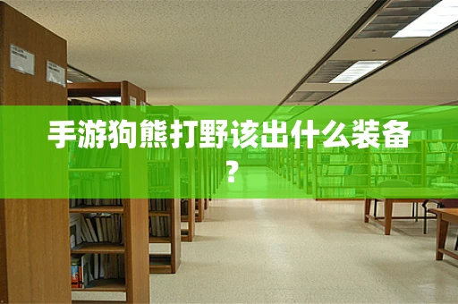 手游狗熊打野该出什么装备？