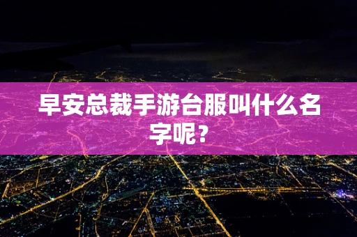 早安总裁手游台服叫什么名字呢？