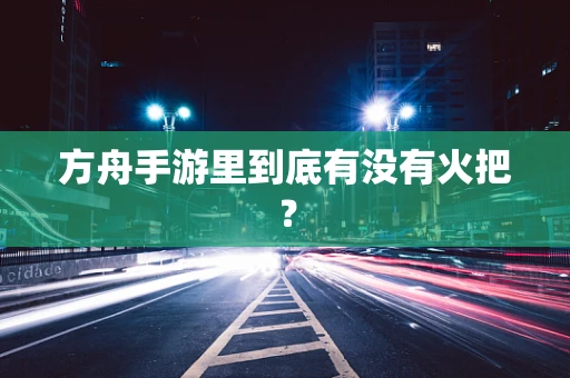 方舟手游里到底有没有火把？