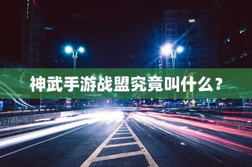 神武手游战盟究竟叫什么？