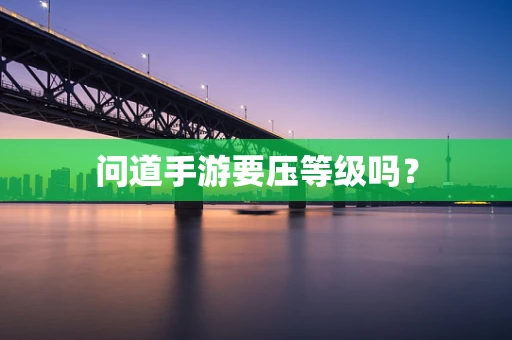 问道手游要压等级吗？